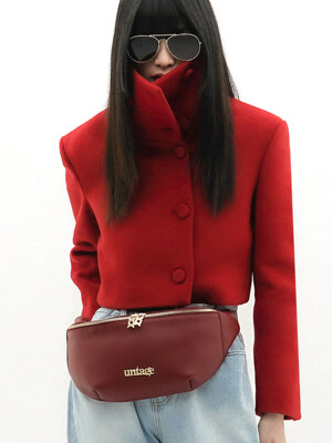 Funnel-Neck Cropped Wool-Blend Jacket[Red(WOMAN)]_UTH-FB42