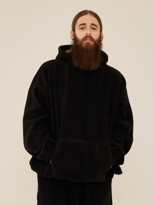 CB FLEECE OVER HOOD (BLACK)