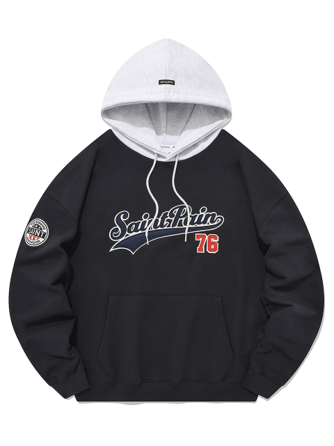 티셔츠,티셔츠 - 세인트페인 (SAINTPAIN) - SP TEAM LOGO HOOD-ASH MELNGE NAVY