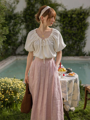 LIAT linen pleats skirt_2colors