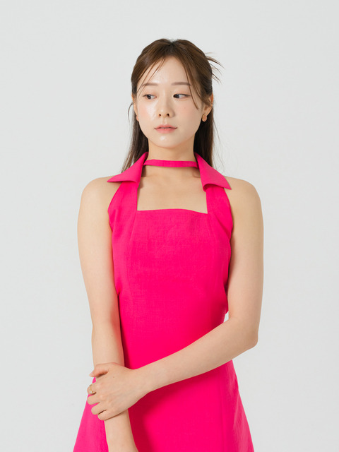 원피스 - 헤이상 (HEYSANG) - Hotpink Chocker Mini Dress