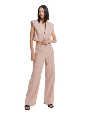 Linen Tailored Pants - PINK