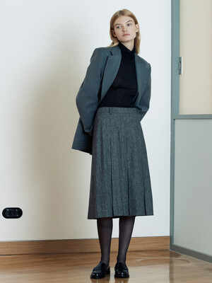 [Day-Wool] Wool Pleated Midi Skirt_2color