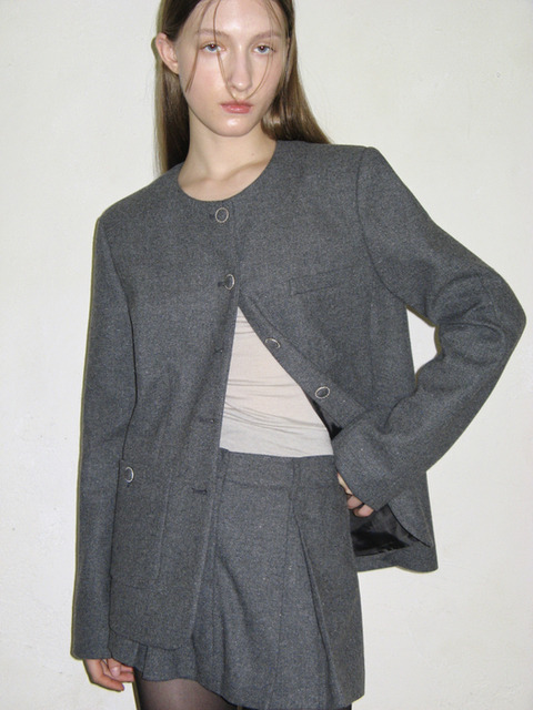 팬츠 - 시눈 (SINOON) - CLASSIC TWEED SKIRT PANTS (MELANGE GREY)