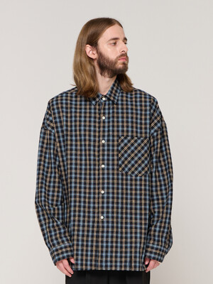 PLAID OVER CHECK SHIRT (BLACK)