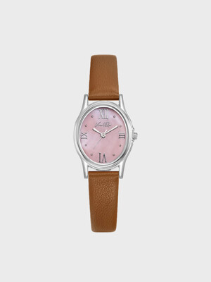 Gem-Silver/Rose (Brown leather)