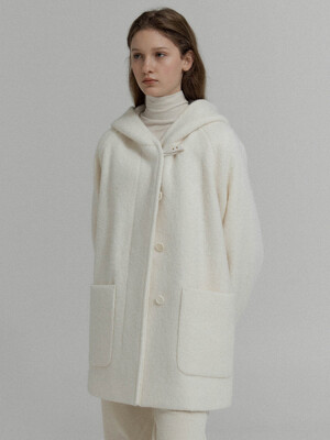 Claude hooded half coat (Ivory)