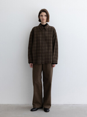 wool check shirt (khaki)