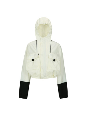 ZIP-UP WINDBREAKER HOODIE (IVORY)