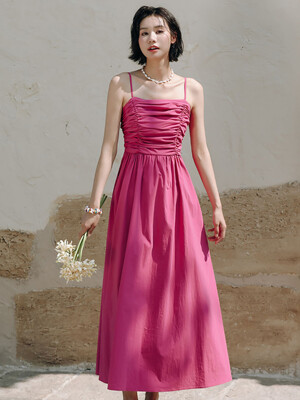 LS_Pink sparkling beach long dress