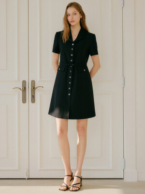 라일리 벨트 자켓 드레스_블랙 / RILEY BELT JACKET DRESS_BLACK