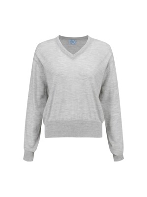 Sheer V-neck Sweater_D5WAM24007GYX