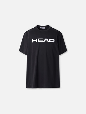 [HEAD GLOBAL] 남성 레귤러핏 CLUB IVAN 헤드 로고 반팔 티셔츠 블랙_JHTCX24203BKX