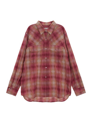 TWO POCKET CHECK SHIRT IN PINK