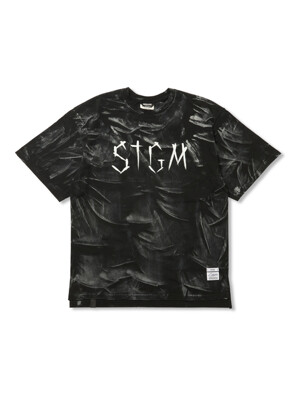 STGM Paint Dirty Washed Oversized Short Sleeves T-Shirts Black