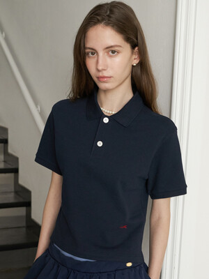 French Pique Top Navy