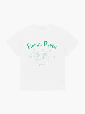 Women Floral Party Grpahic T-Shirts [OFF WHITE]