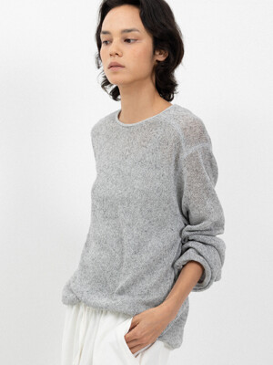 Leau linen sweatshirt_melange grey