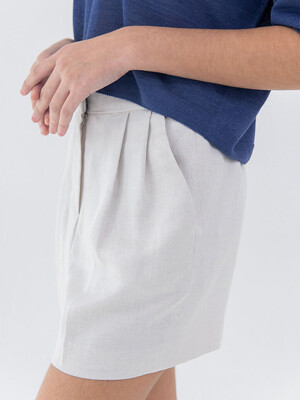 [리퍼브] Linen shot pants (soft gray)