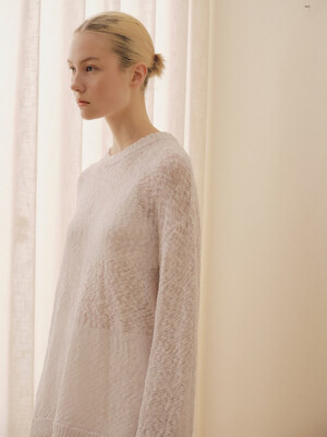 Cotton Blended Crochet Loomi Pullover  White (WE4751T051)