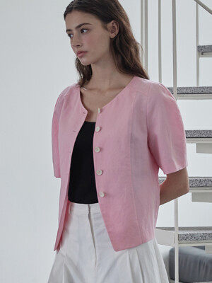 Rounded sleeve jacket - Pink