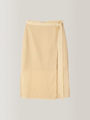 Amalfi Sheer Wrap Skirt (Cream Beige)