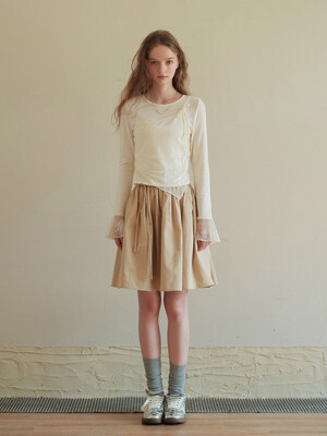 Cest_String pleated a-line skirt