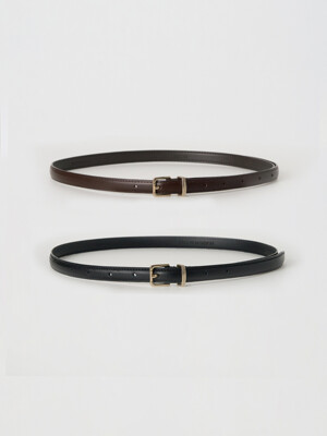 Bemuse leather thin belt - 2colors