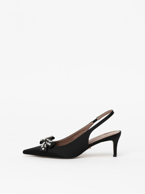 Antoinette Slingbacks in BLACK SILK