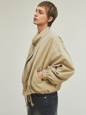 90s Classic Fishtail Short Bomber Jacket_Beige(WC25-OT01)