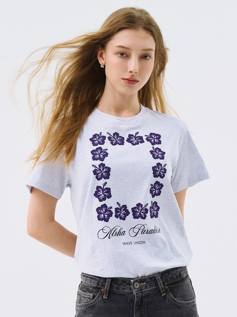 WAVE UNION★韓国 Nymphs T-shirt heather dark gray半袖Tシャツ WAVE UNION☆韓国☆人気☆Nymphs short sleeve T-shirt 半袖T