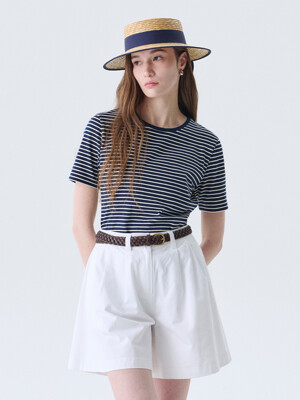 Basic Stripe Half Sleeve T-shirt_2color