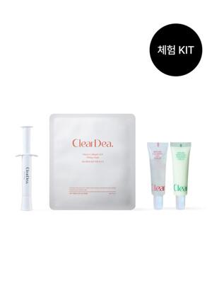 [클리어디어 체험 KIT] 크림앰플 4ml + EGF 마스크팩 1매 + 미나리 젤세럼 10ml + 미나리 수딩크림 10ml