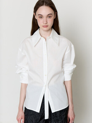 SHEER STRIPE COTTON SHIRT [WHITE][SKYBLUE]