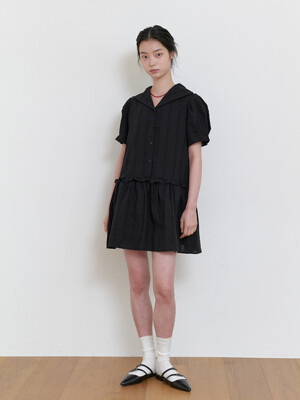 LACE COLLAR ONEPIECE_BLACK
