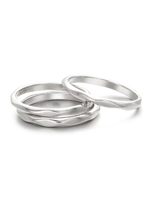 Oblique Line 3set Ring