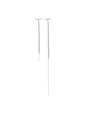 Silver Hyper Long Earrings