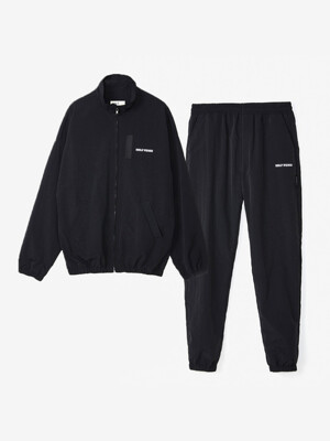 LOGO ZIP-UP NYLON SETUP[BLACK]