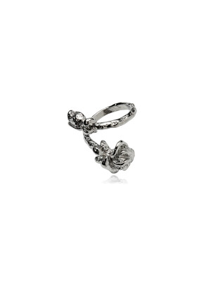 Wild Rose Twisted Ring Silver