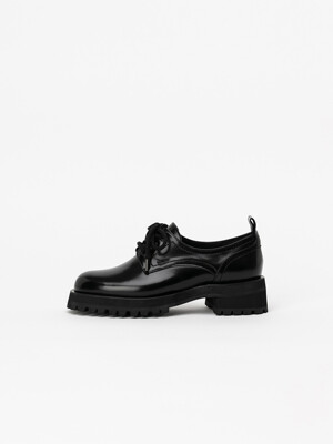 Aleta Lug-sole Lace-up Loafers in Black Box