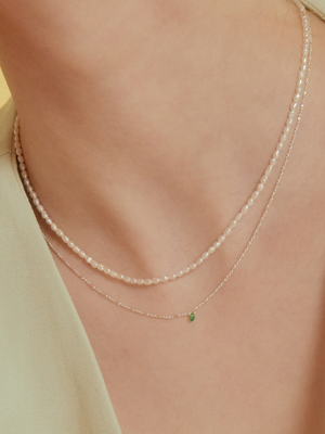 (SILVER925) Petit Cubic Silver Necklace NZ2006