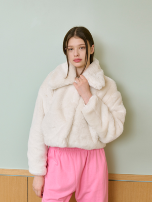 CROP FUR JACKET [IVORY]