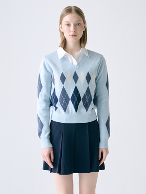 [KNIT] Argyle Knit Pullover_3color