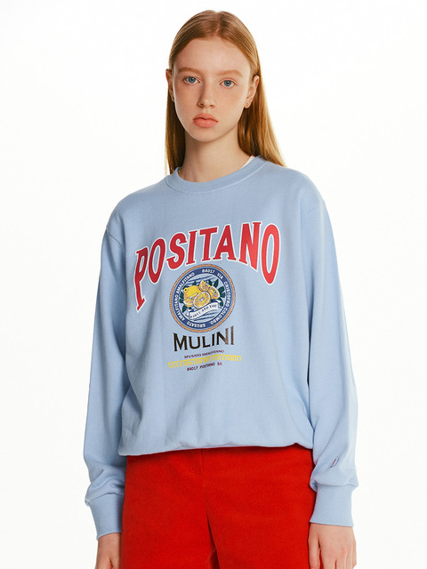 티셔츠 - 앤유 (AND YOU) - POSITANO City artwork sweatshirt (Blue)
