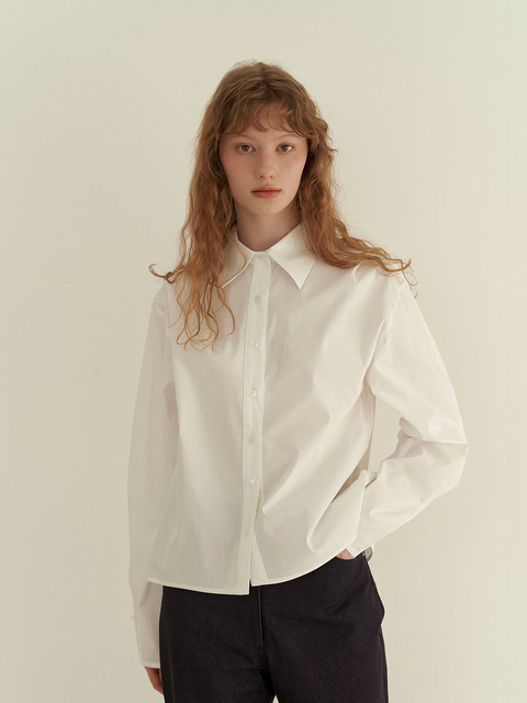 블라우스,셔츠 - 이슈넘버 (ISSUE NUMBER) - 2.18 Roundy cotton shirt (White)