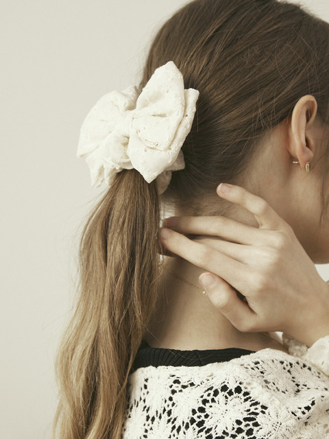 헤어액세서리 - 쎄꼰도 (Ssecondo) - Lacy ribbon scrunchie, Lina
