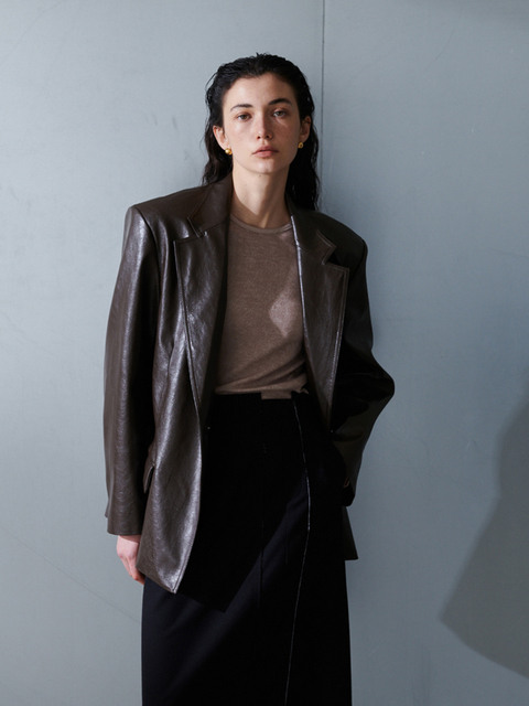 아우터,아우터 - 오데스 (Ordes) - Faux leather jacket - Brown