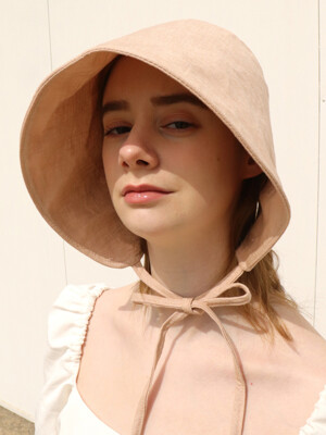 BLOSSOM LINEN PASTEL PINK BONNET HAT