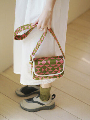 Merlot classic bag _ khaki & pink