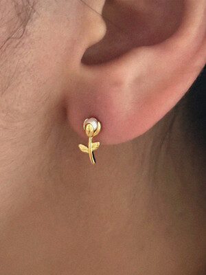 silver925 rose earring